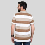 Men's Cotton Blend Stripe Short Sleeve Polo