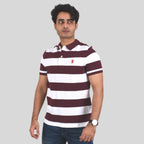 Men's Cotton Blend Stripe Short Sleeve Polo