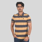 Men's Cotton Blend Stripe Short Sleeve Polo