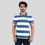 Men's Cotton Blend Stripe Short Sleeve Polo