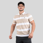 Men's Cotton Blend Stripe Short Sleeve Polo