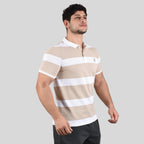 Men's Cotton Blend Stripe Short Sleeve Polo