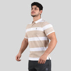 Men's Cotton Blend Stripe Short Sleeve Polo