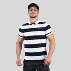 Men's Cotton Blend Stripe Short Sleeve Polo