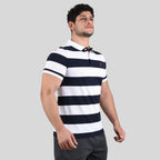 Men's Cotton Blend Stripe Short Sleeve Polo