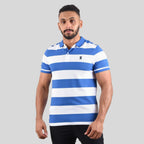 Men's Cotton Blend Stripe Short Sleeve Polo