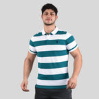 Men's Cotton Blend Stripe Short Sleeve Polo