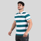 Men's Cotton Blend Stripe Short Sleeve Polo