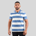 Men's Cotton Blend Stripe Short Sleeve Polo