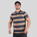 Men's Cotton Blend Stripe Short Sleeve Polo