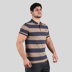 Men's Cotton Blend Stripe Short Sleeve Polo