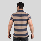 Men's Cotton Blend Stripe Short Sleeve Polo