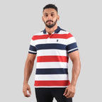 Men's Cotton Blend Stripe Short Sleeve Polo
