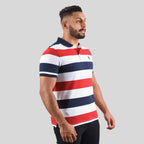 Men's Cotton Blend Stripe Short Sleeve Polo