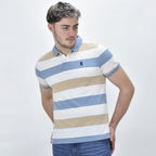 Men's Cotton Blend Stripe Short Sleeve Polo
