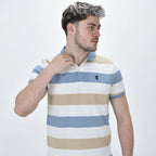 Men's Cotton Blend Stripe Short Sleeve Polo