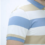 Men's Cotton Blend Stripe Short Sleeve Polo