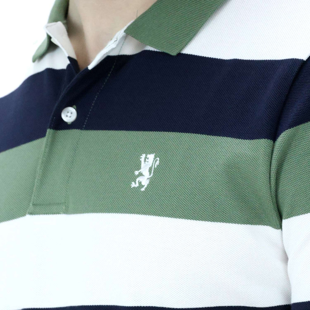 Men's Cotton Blend Stripe Short Sleeve Polo