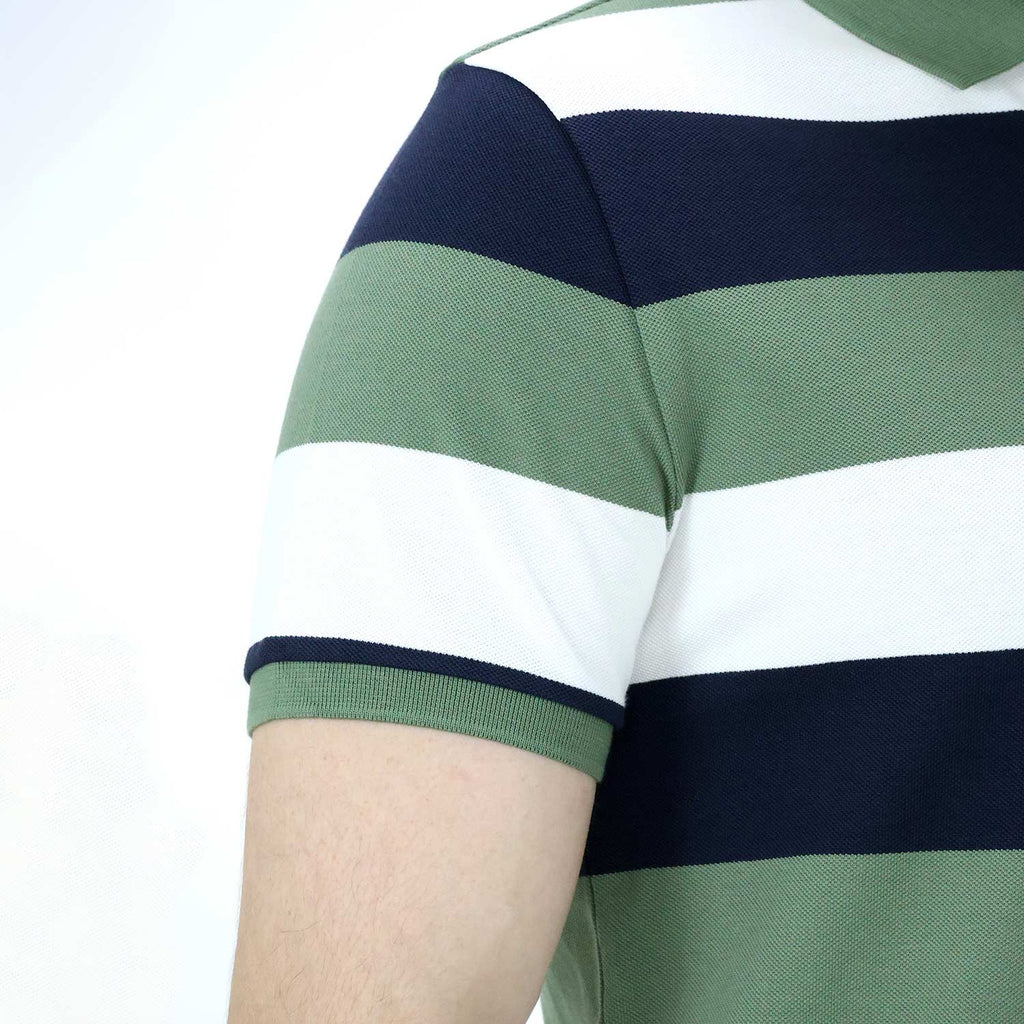 Men's Cotton Blend Stripe Short Sleeve Polo