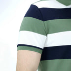 Men's Cotton Blend Stripe Short Sleeve Polo