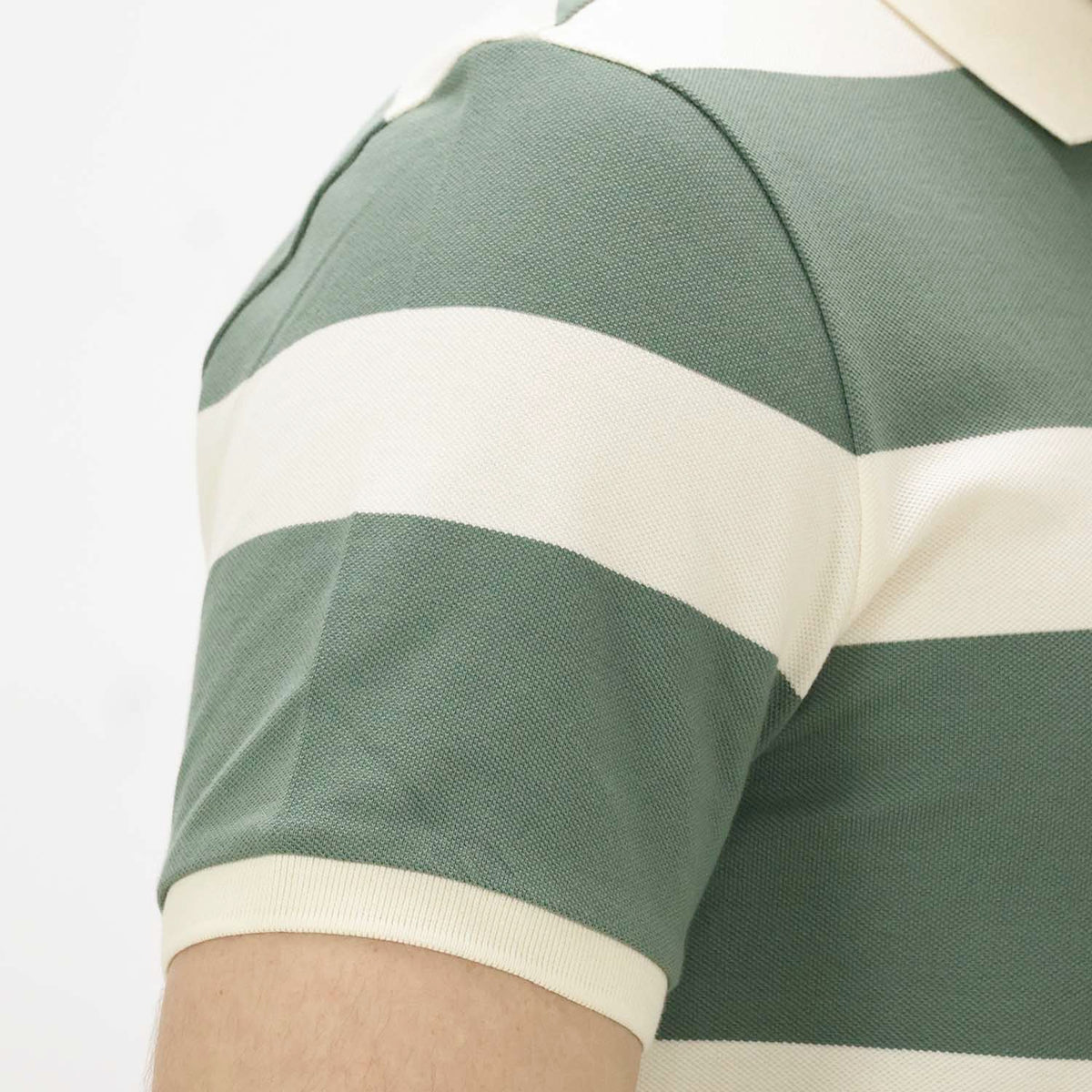 Men's Cotton Blend Stripe Short Sleeve Polo