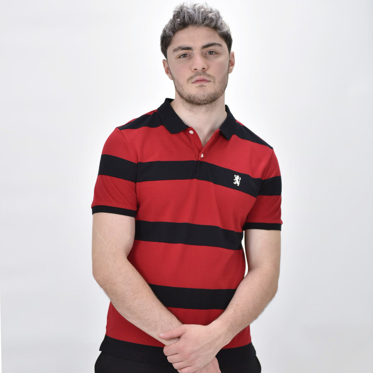 Men's Cotton Blend Stripe Short Sleeve Polo