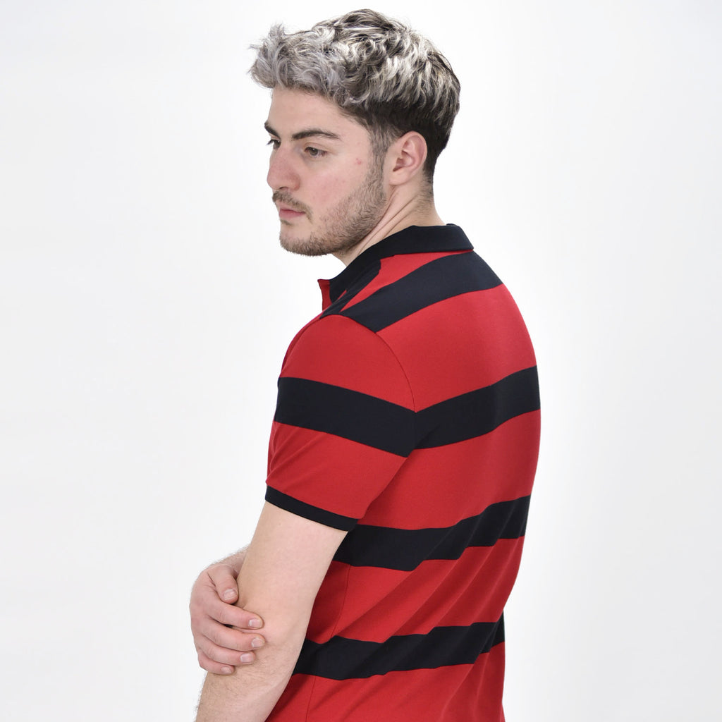 Men's Cotton Blend Stripe Short Sleeve Polo