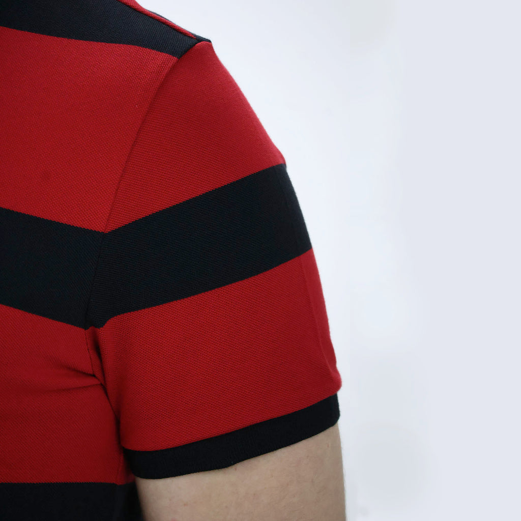 Men's Cotton Blend Stripe Short Sleeve Polo