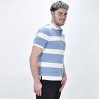 Men's Cotton Blend Stripe Short Sleeve Polo
