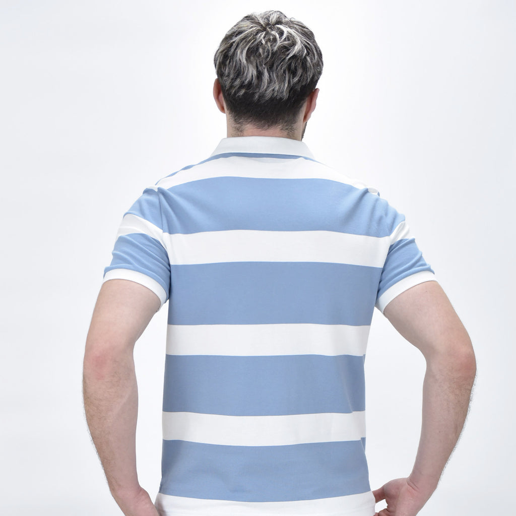 Men's Cotton Blend Stripe Short Sleeve Polo