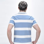 Men's Cotton Blend Stripe Short Sleeve Polo
