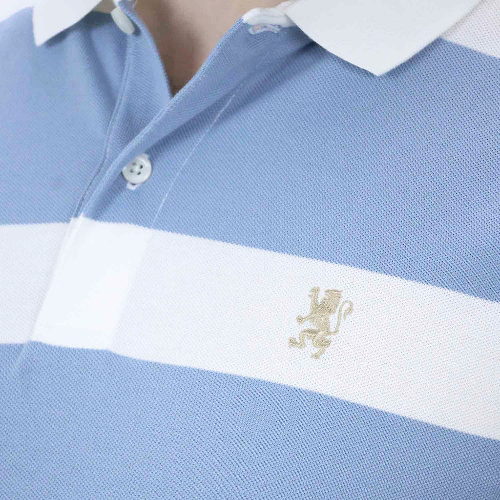 Men's Cotton Blend Stripe Short Sleeve Polo