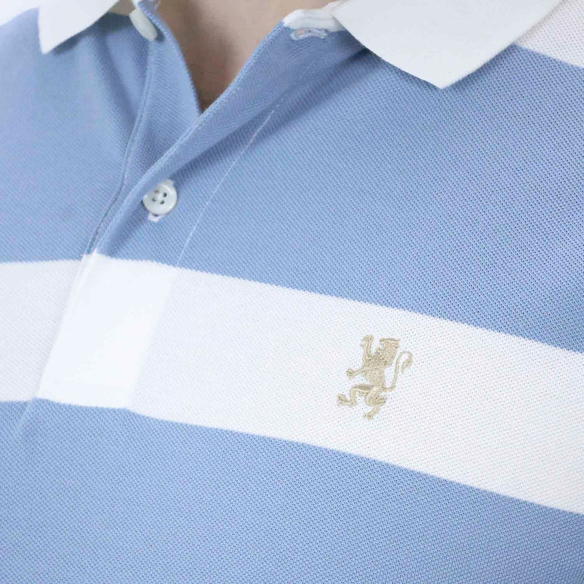 Men's Cotton Blend Stripe Short Sleeve Polo