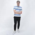 Men's Cotton Blend Stripe Short Sleeve Polo