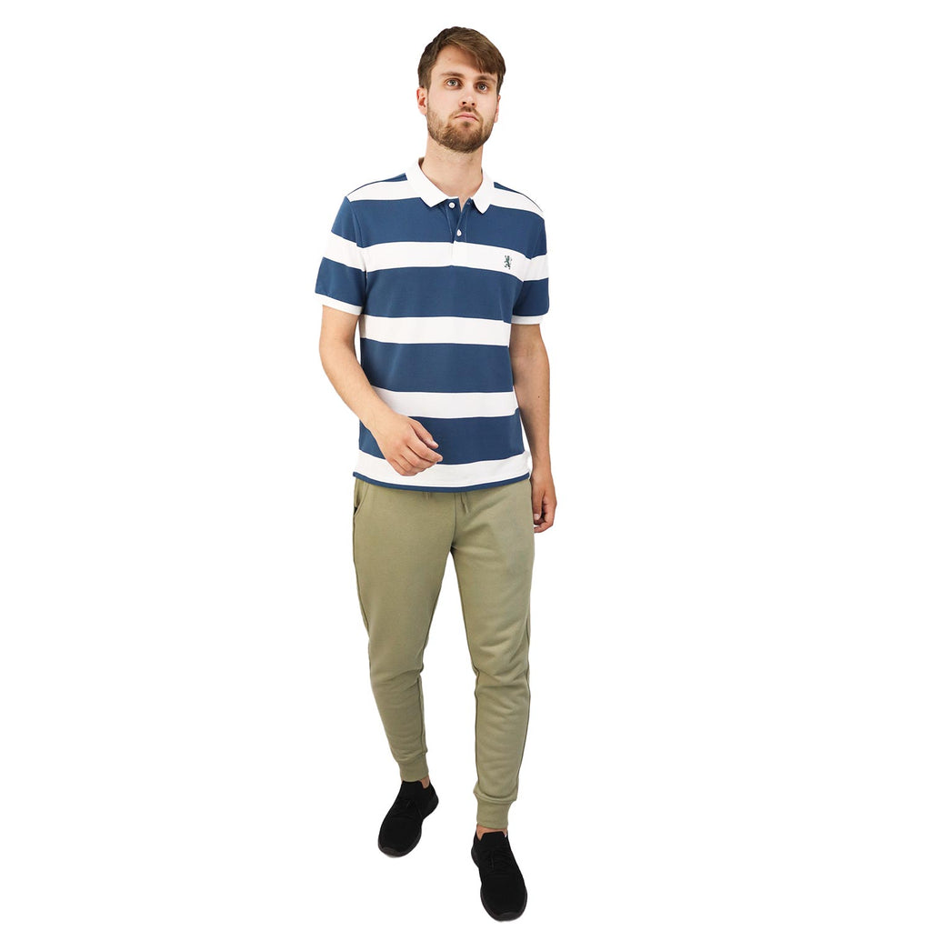 Men's Cotton Blend Stripe Short Sleeve Polo