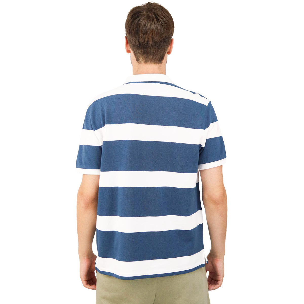Men's Cotton Blend Stripe Short Sleeve Polo