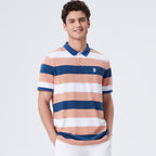 Men's Cotton Blend Stripe Short Sleeve Polo
