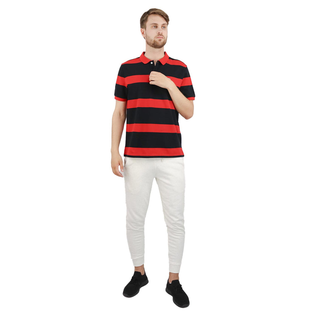 Men's Cotton Blend Stripe Short Sleeve Polo