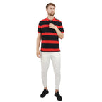 Men's Cotton Blend Stripe Short Sleeve Polo