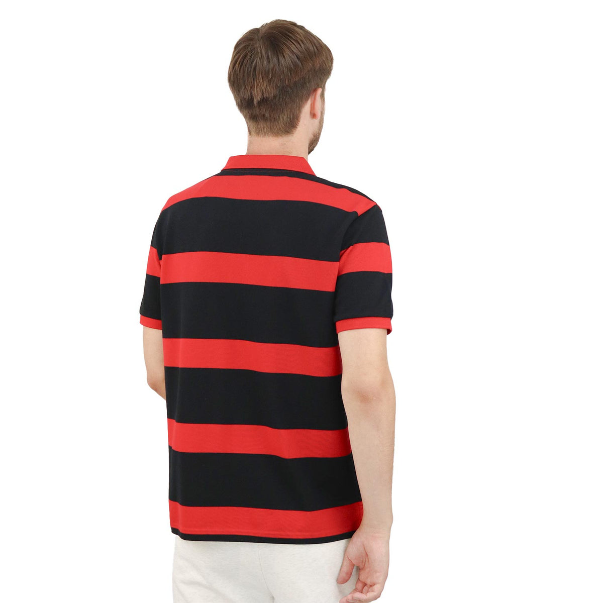 Men's Cotton Blend Stripe Short Sleeve Polo