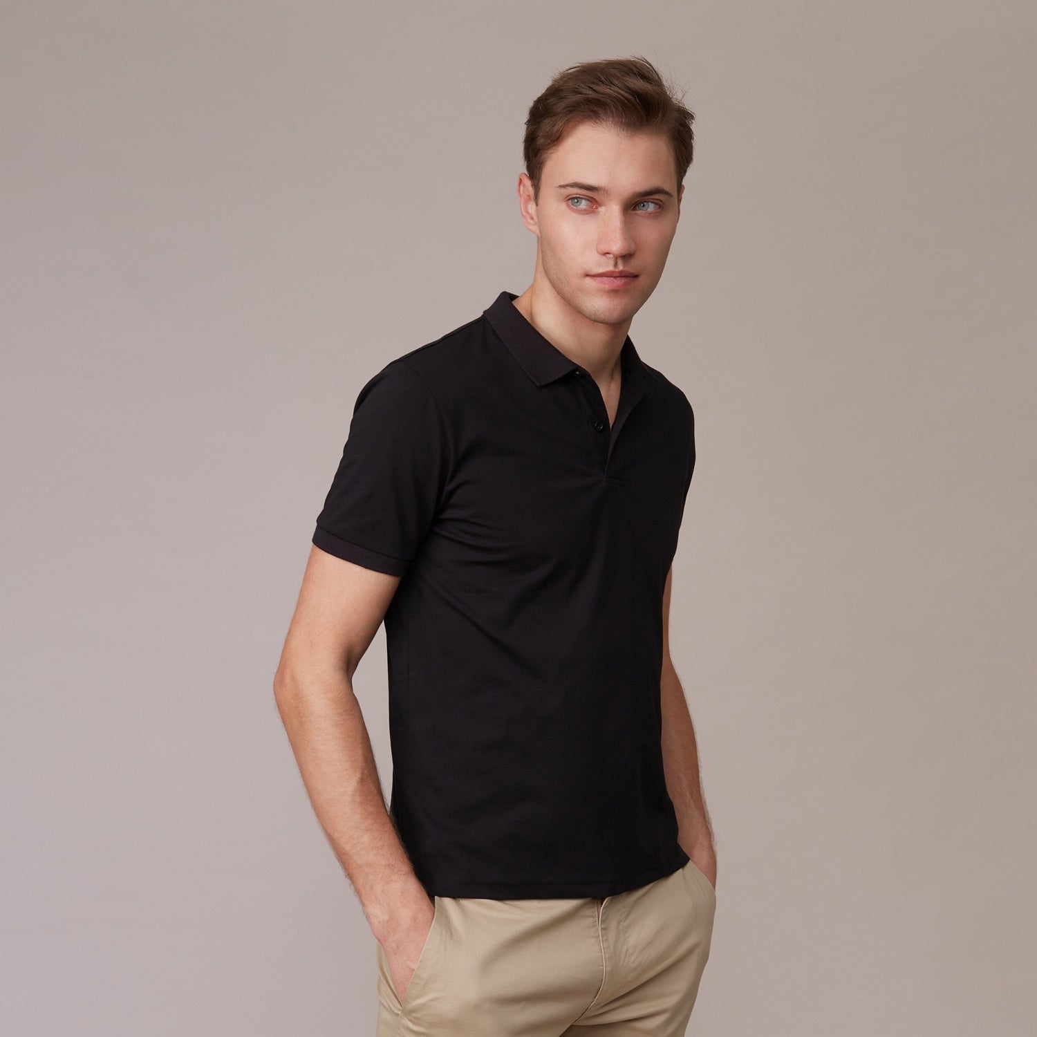 Giordano Men's G-Motion Solid Polo-Black
