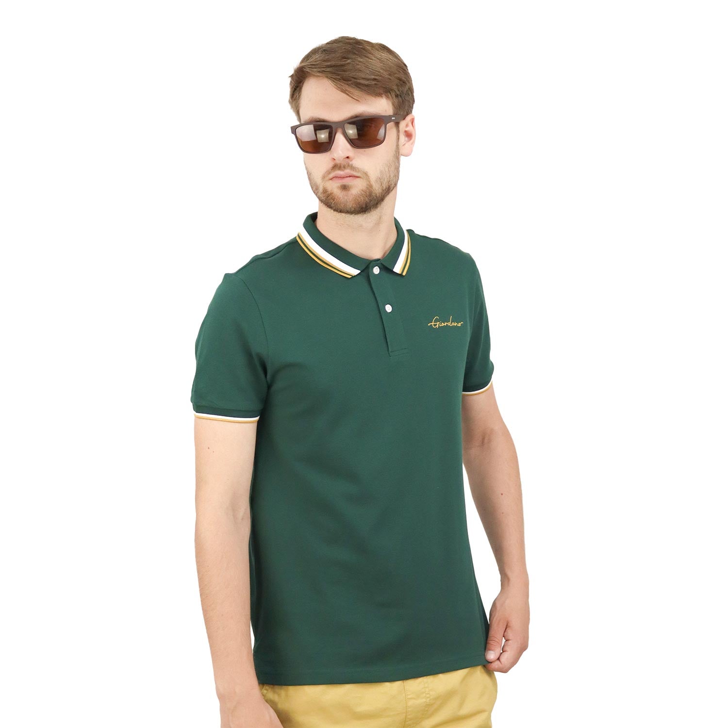 Men's Slim Fit Cotton Polo Shirt With Sailboat Embroidery