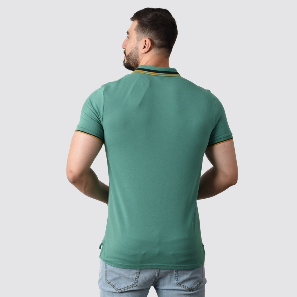 Men's Slim Fit Cotton Polo Shirt With Sailboat Embroidery