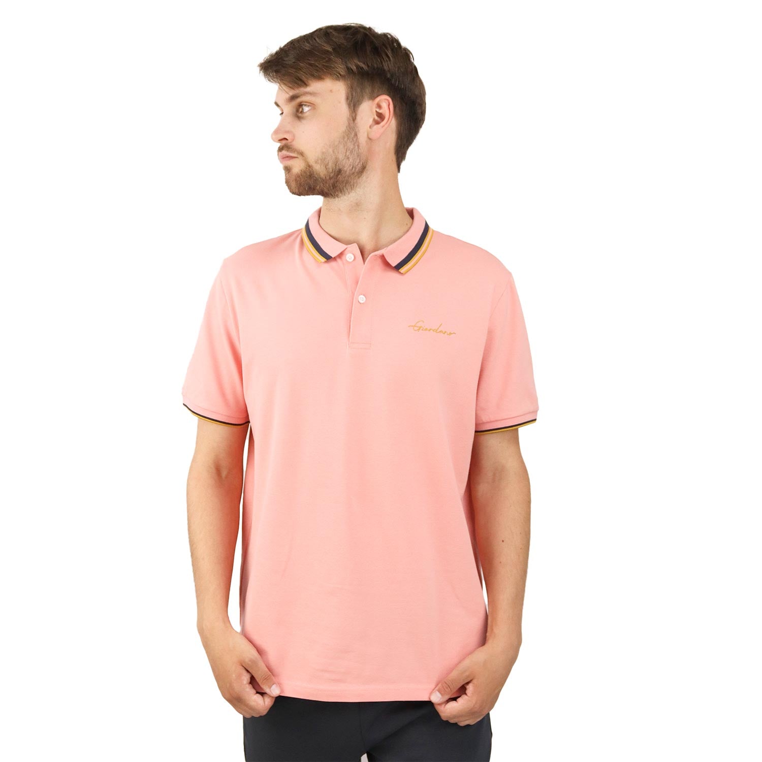 قميص بولو رجالي من القطن بقصّة Slim Fit مع تطريز على شكل قارب شراعي