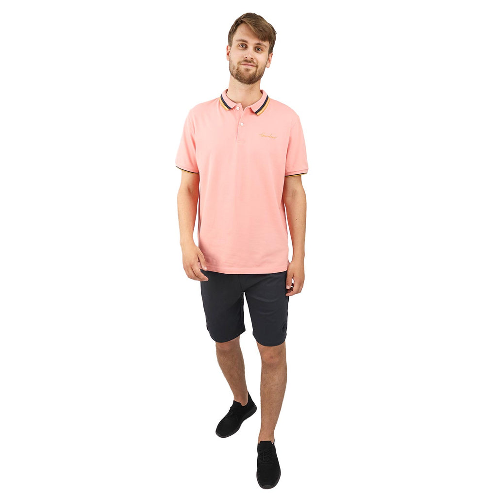 قميص بولو رجالي من القطن بقصّة Slim Fit مع تطريز على شكل قارب شراعي