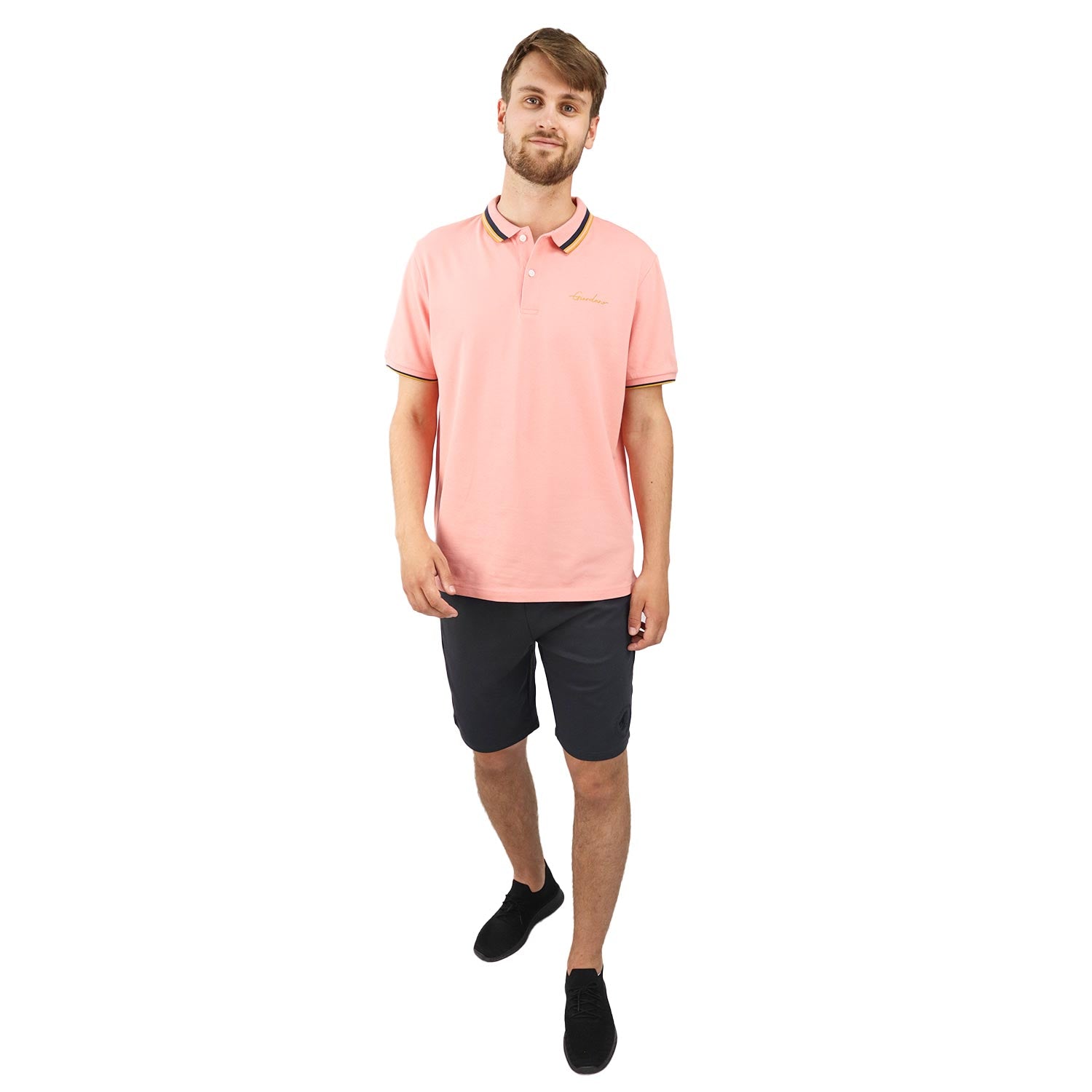 قميص بولو رجالي من القطن بقصّة Slim Fit مع تطريز على شكل قارب شراعي
