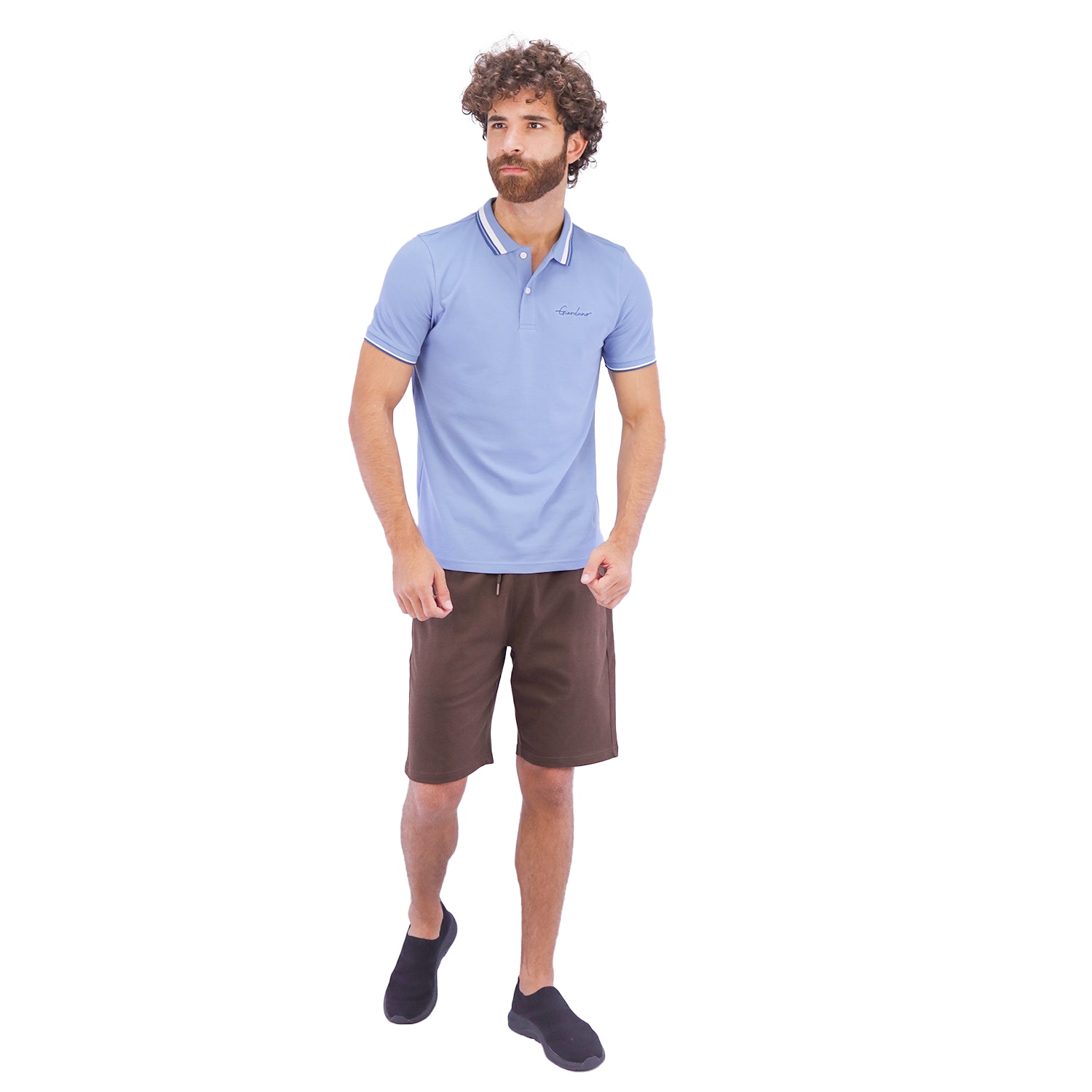 Men's Slim Fit Cotton Polo Shirt With Sailboat Embroidery