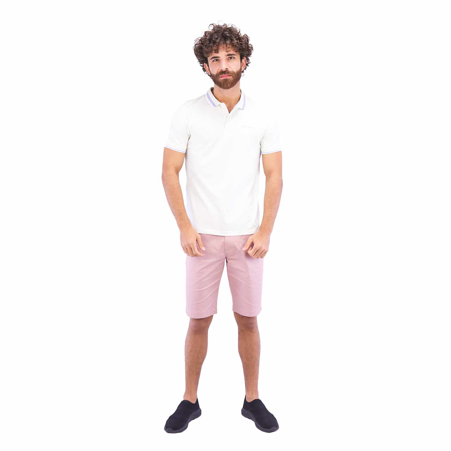 قميص بولو رجالي من القطن بقصّة Slim Fit مع تطريز على شكل قارب شراعي