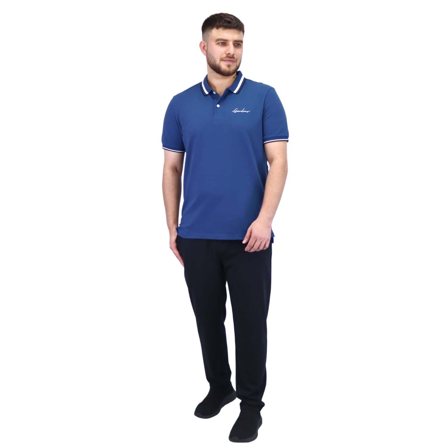 Men's Slim Fit Cotton Polo Shirt With Sailboat Embroidery