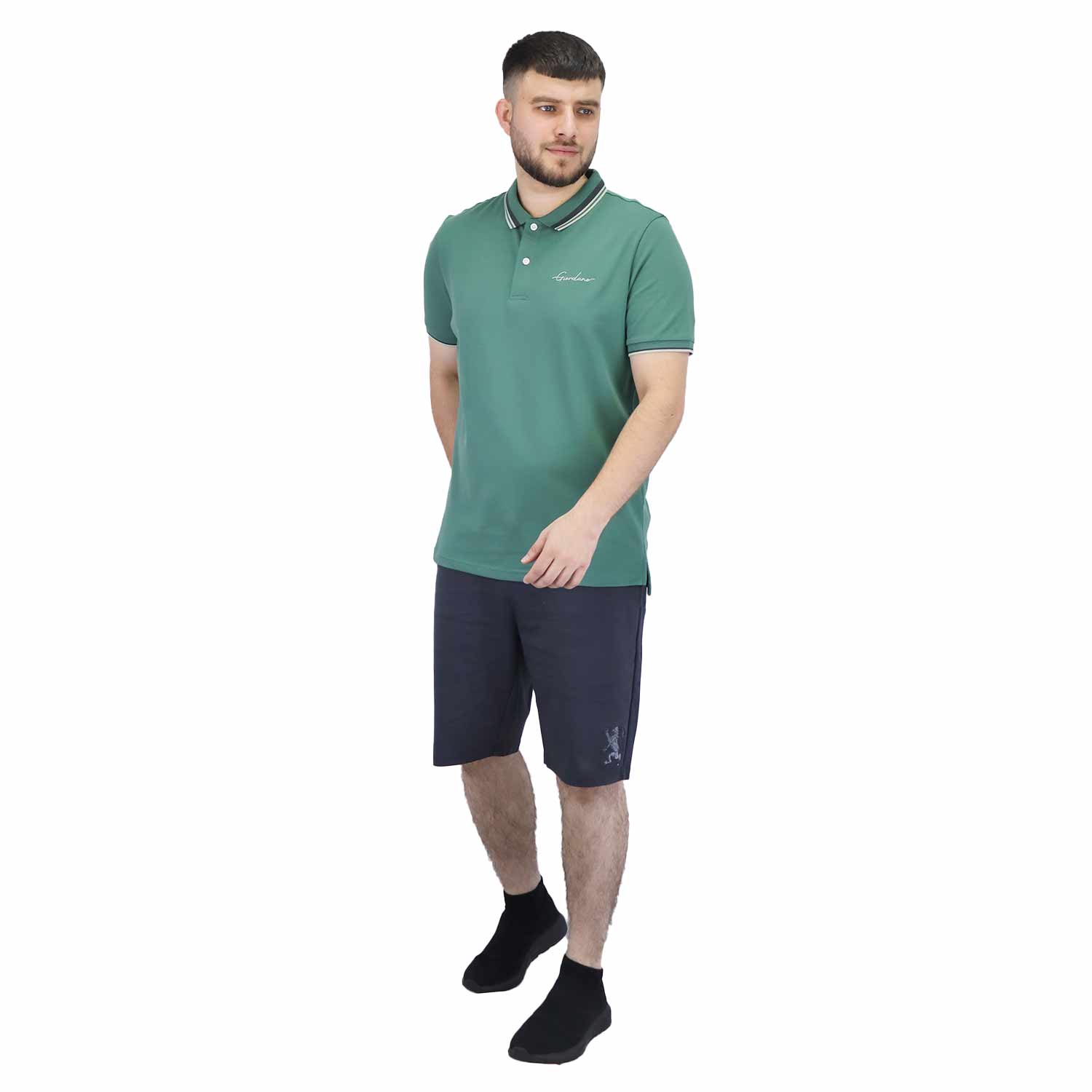 Men's Slim Fit Cotton Polo Shirt With Sailboat Embroidery